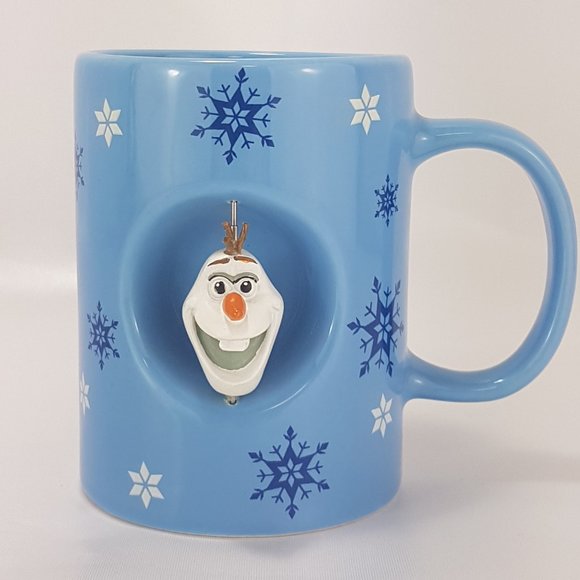NWT DISNEY Olaf Mug Teacup I Like Warm Hugs Spinner Mug Olaf Snowman Blue - Picture 10 of 16